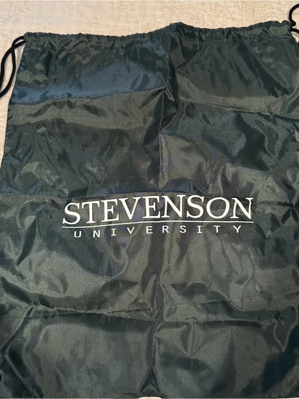 Stevenson University Green Drawstring Backpack-NEW!